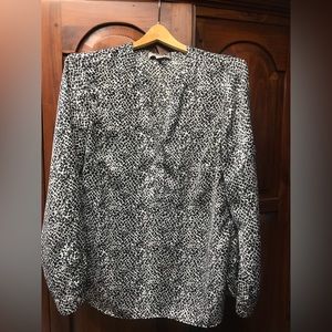 Long sleeve leopard print blouse